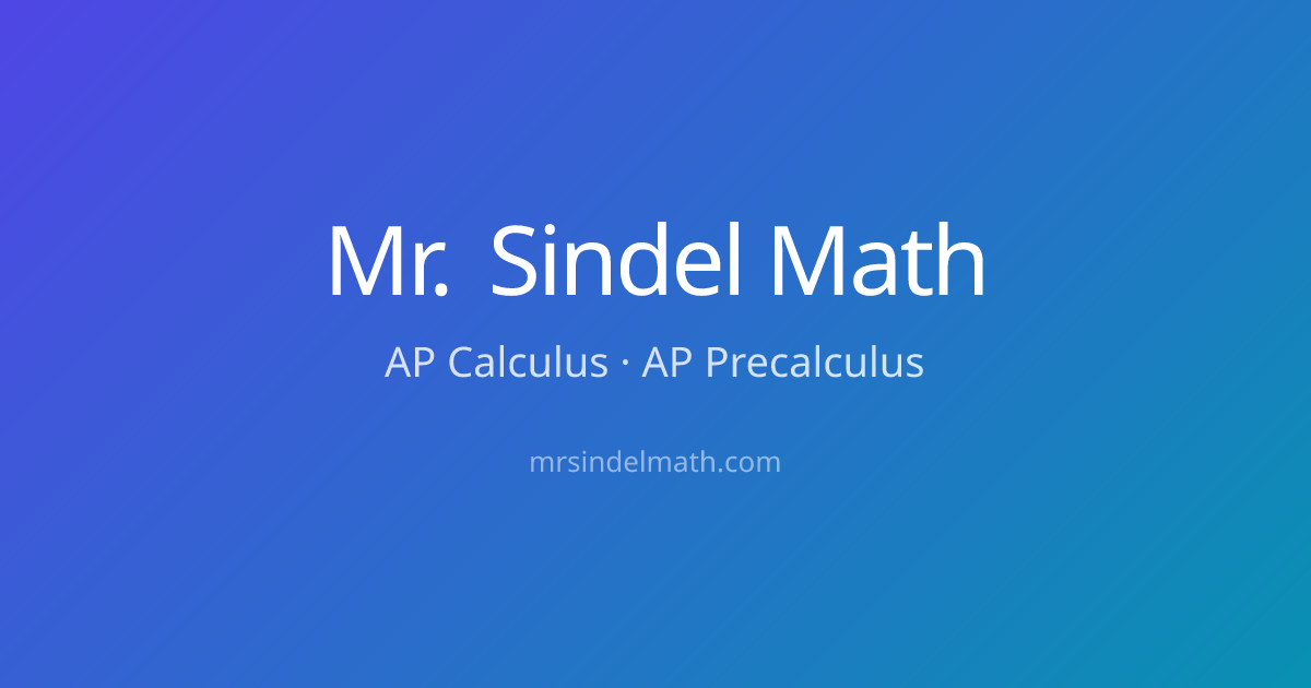 Mr. Sindel Math